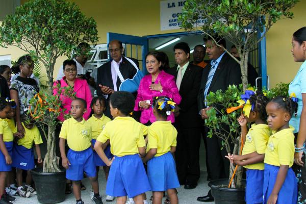 Caption: Prime Minister Kamla Persad-Bissessar, addressing the gathering at the opening of the La Horquetta ECCE Centre. Caption: Prime Minister Kamla Persad-Bissessar, addressing the gathering at the opening of the La Horquetta ECCE Centre.